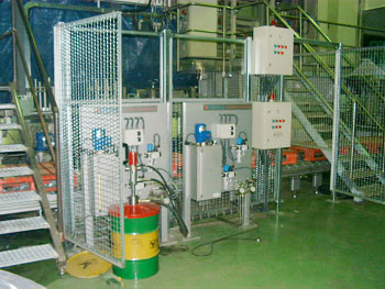Sistema de lubricació centralitzada en planta d'envasament d'aigua